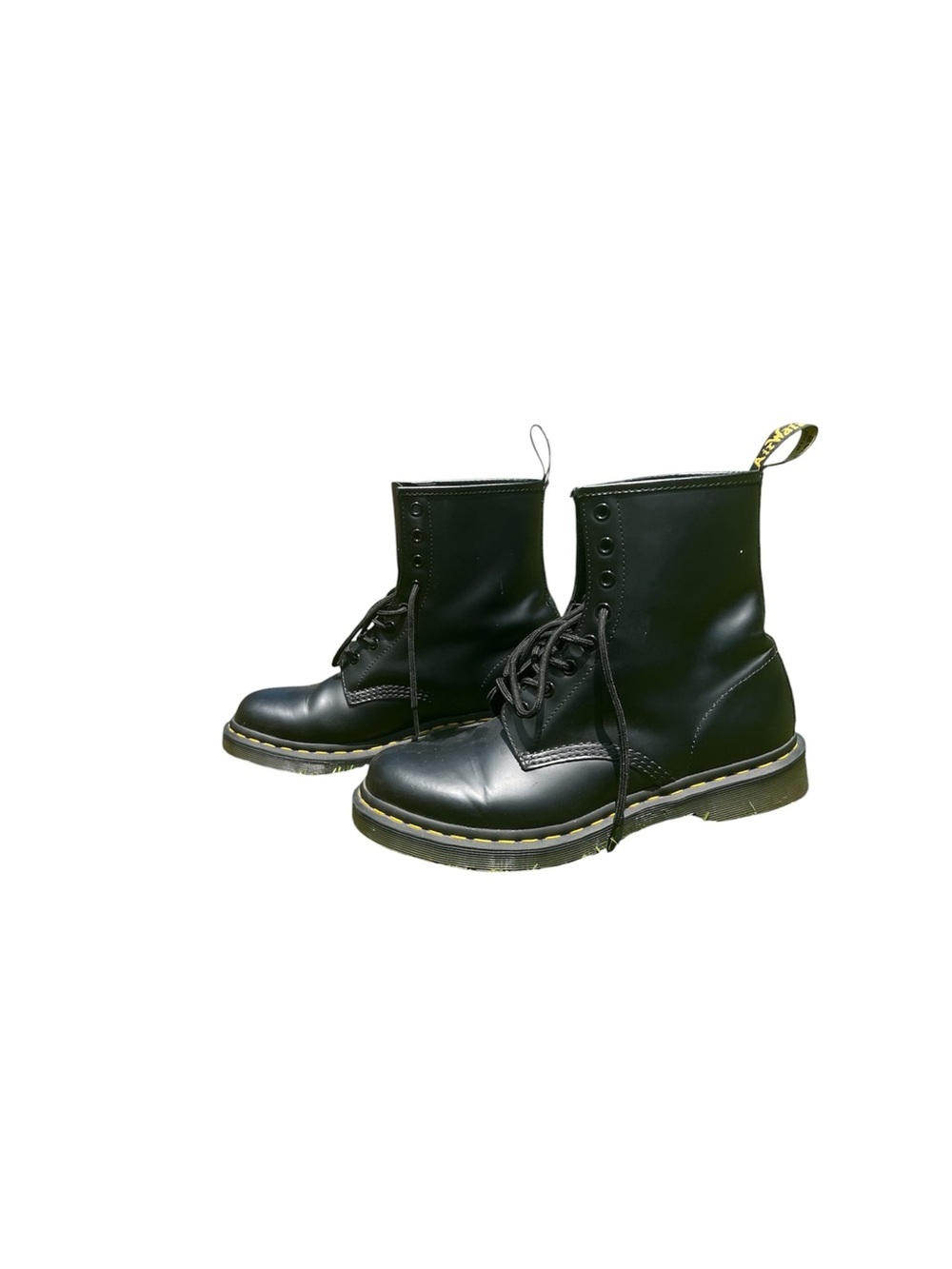 Women’s Black Leather Combat Boots By Doc Martens Size 10